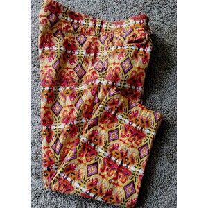 Jones New York Sport  Stretch Size 14  Pants  Multi Color Boho Resort Whimsical